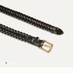 Vintage Leather Black Braided Mens Belt. *unisex*